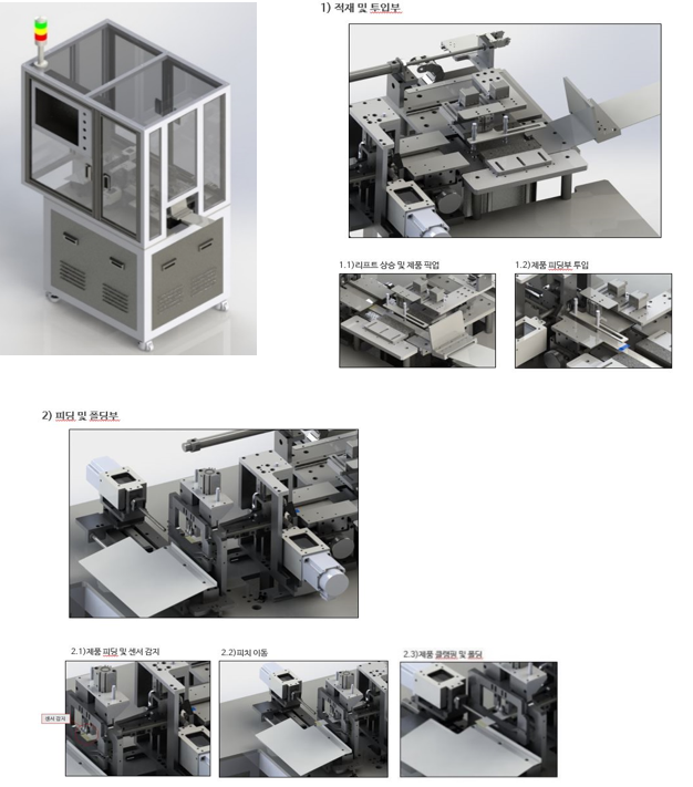 FFC 케이블 폴딩기 3D 설계 이미지